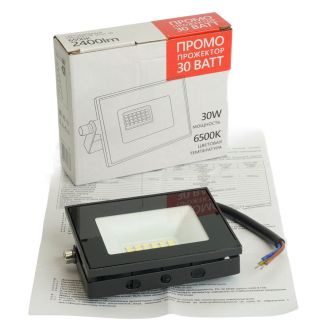 Светодиодный прожектор SAFFIT SFL51-30 IP65 30W 6500K черный, 51193