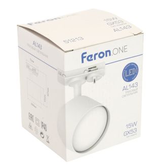 Светильник Feron.ONE AL143 трековый однофазный на шинопровод под лампу GX53, белый, 51213