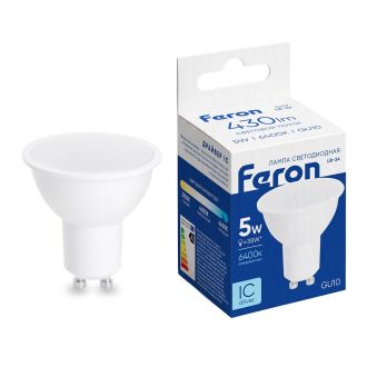 Лампа светодиодная Feron LB-24 MR16 GU10 5W 175-265V 6400K, 51217