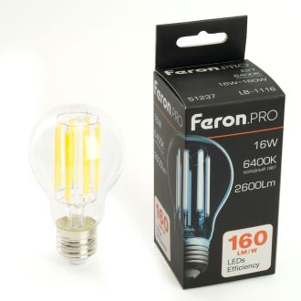 Лампа светодиодная Feron.PRO LB-1116 Шар E27 2600LM 16W 175-265V 6400K, 51237