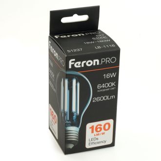 Лампа светодиодная Feron.PRO LB-1116 Шар E27 2600LM 16W 175-265V 6400K, 51237