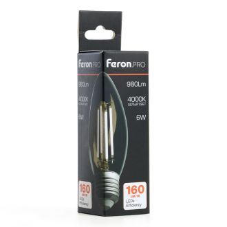 Лампа светодиодная Feron.PRO LB-1206 Свеча E27 960LM 6W 175-265V 2700K, 51238