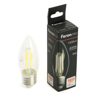 Лампа светодиодная Feron.PRO LB-1208 Свеча E27 1300LM 8W 175-265V 4000K, 51242