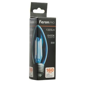 Лампа светодиодная Feron.PRO LB-1208 Свеча E27 1320LM 8W 175-265V 6400K, 51243
