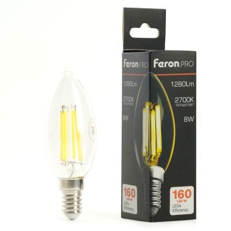 Лампа светодиодная Feron.PRO LB-1208 Свеча E14 1280LM 8W 175-265V 2700K, 51247