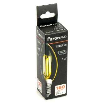 Лампа светодиодная Feron.PRO LB-1208 Свеча E14 1280LM 8W 175-265V 2700K, 51247