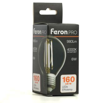 Лампа светодиодная Feron.PRO LB-1706 Шарик E27 980LM 6W 175-265V 4000K, 51251