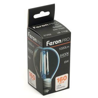 Лампа светодиодная Feron.PRO LB-1706 Шарик E27 1000LM 6W 175-265V 6400K, 51252
