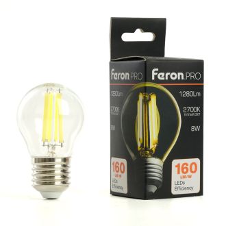 Лампа светодиодная Feron.PRO LB-1708 Шарик E27 1280LM 8W 175-265V 2700K, 51253