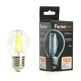 Лампа светодиодная Feron.PRO LB-1708 Шарик E27 1320LM 8W 175-265V 6400K, 51255