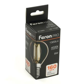 Лампа светодиодная Feron.PRO LB-1708 Шарик E14 1300LM 8W 175-265V 4000K, 51260