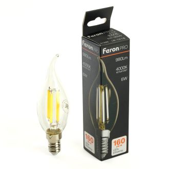 Лампа светодиодная Feron.PRO LB-1216 Свеча на ветру E14 6W 175-265V 4000K, 51263