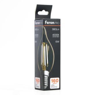 Лампа светодиодная Feron.PRO LB-1216 Свеча на ветру E14 6W 175-265V 4000K, 51263