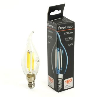 Лампа светодиодная Feron.PRO LB-1216 Свеча на ветру E14 6W 175-265V 6400K, 51264