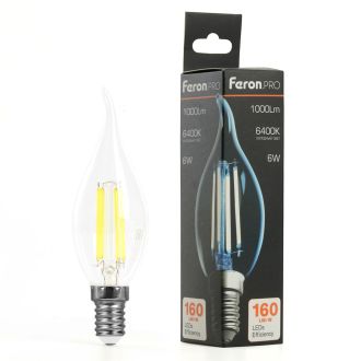 Лампа светодиодная Feron.PRO LB-1216 Свеча на ветру E14 6W 175-265V 6400K, 51264