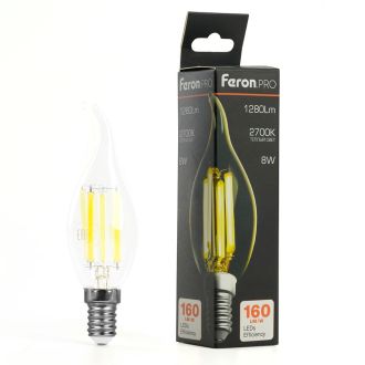 Лампа светодиодная Feron.PRO LB-1218 Свеча на ветру E14 1280LM 8W 175-265V 2700K, 51265
