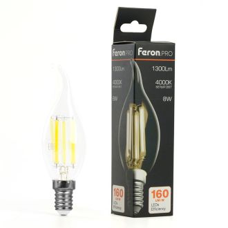Лампа светодиодная Feron.PRO LB-1218 Свеча на ветру E14 1300LM 8W 175-265V 4000K, 51266