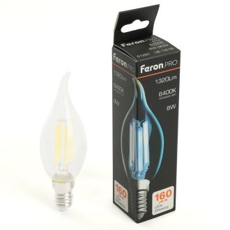 Лампа светодиодная Feron.PRO LB-1218 Свеча на ветру E14 1320LM 8W 175-265V 6400K, 51267