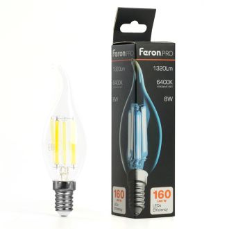 Лампа светодиодная Feron.PRO LB-1218 Свеча на ветру E14 1320LM 8W 175-265V 6400K, 51267