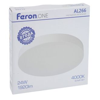 Светодиодный светильник Feron AL266 накладной 24W 4000K белый, 51292