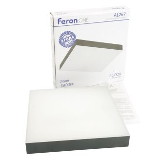 Светодиодный светильник Feron AL267 накладной 24W 4000K черный, 51304