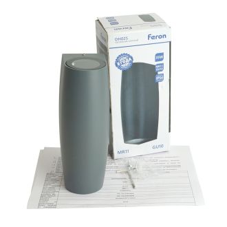 Светильник садово-парковый Feron DH025, на стену, 2*GU10 MR11, 230V, серый, 51306