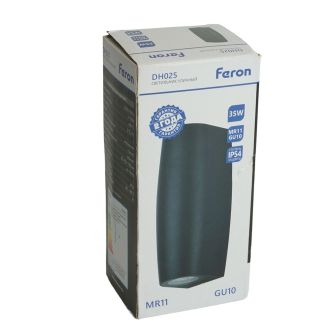 Светильник садово-парковый Feron DH025, на стену, 2*GU10 MR11, 230V, серый, 51306