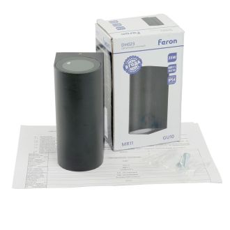 Светильник садово-парковый Feron DH023, на стену, GU10 MR11 230V, черный, 51308