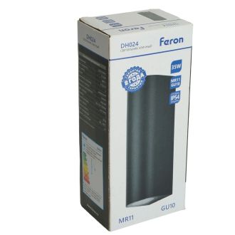 Светильник садово-парковый Feron DH024, на стену, 2*GU10 MR11 230V, черный, 51311