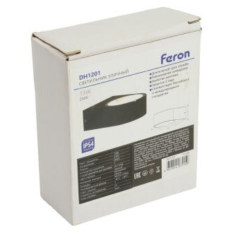 Светильник садово-парковый Feron DH1201, на стену, GX53 230V, черный, 51326