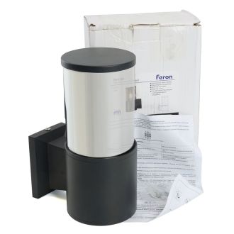 Светильник садово-парковый Feron DH1301, на стену вверх, E27 230V, черный, 51330