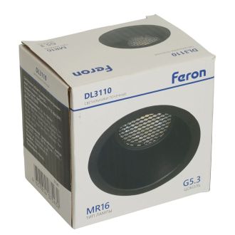 Светильник встраиваемый Feron DL3110 потолочный MR16 G5.3 черный, 51341