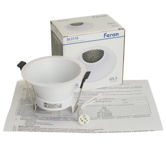 Светильник встраиваемый Feron DL3110 потолочный MR16 G5.3 белый, 51342