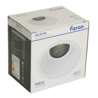 Светильник встраиваемый Feron DL3110 потолочный MR16 G5.3 белый, 51342