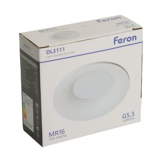 Светильник встраиваемый Feron DL3111 потолочный MR16 G5.3 белый, 51344