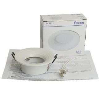 Светильник встраиваемый Feron DL3111 потолочный MR16 G5.3 белый, 51344