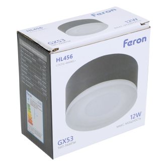Светильник потолочный Feron HL456 12W, 230V, GX53, черный, 51345