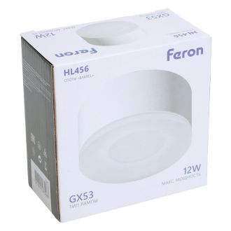 Светильник потолочный Feron HL456 12W, 230V, GX53, белый, 51346