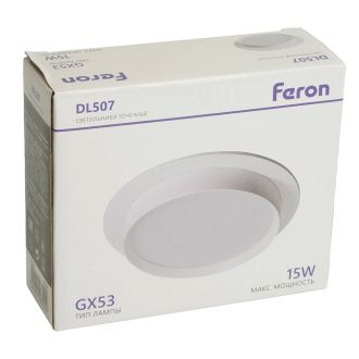 Светильник встраиваемый Feron DL507 потолочный GX53 белый круг, 51350