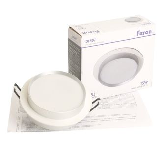 Светильник встраиваемый Feron DL507 потолочный GX53 белый + серебро круг, 51353
