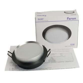Светильник встраиваемый Feron DL507 потолочный GX53 черный + серебро круг, 51355