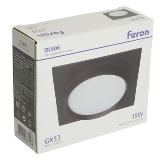 Светильник встраиваемый Feron DL506 потолочный GX53 черный круг, 51357