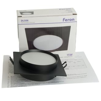Светильник встраиваемый Feron DL506 потолочный GX53 черный круг, 51357