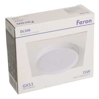 Светильник встраиваемый Feron DL506 потолочный GX53 белый квадрат, 51358