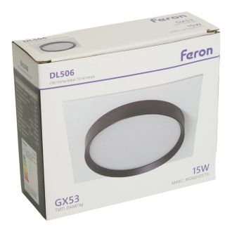 Светильник встраиваемый Feron DL506 потолочный GX53 белый + черный квадрат, 51359