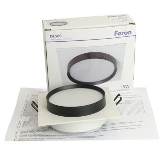 Светильник встраиваемый Feron DL506 потолочный GX53 белый + черный квадрат, 51359