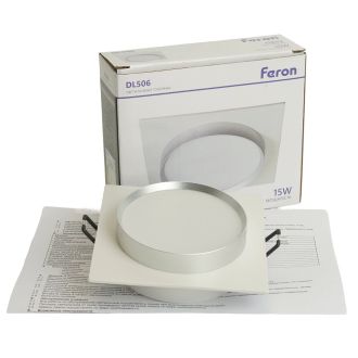 Светильник встраиваемый Feron DL506 потолочный GX53 белый + серебро квадрат, 51361