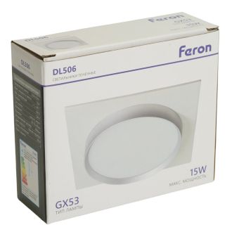 Светильник встраиваемый Feron DL506 потолочный GX53 белый + серебро квадрат, 51361