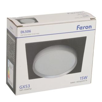 Светильник встраиваемый Feron DL506 потолочный GX53 черный + серебро квадрат, 51363