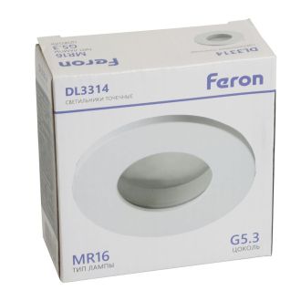 Светильник встраиваемый Feron DL3114 потолочный MR16 G5.3 белый IP44, 51366